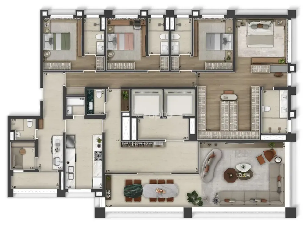 Apartamento, 3 quartos, 207 m² - Foto 7