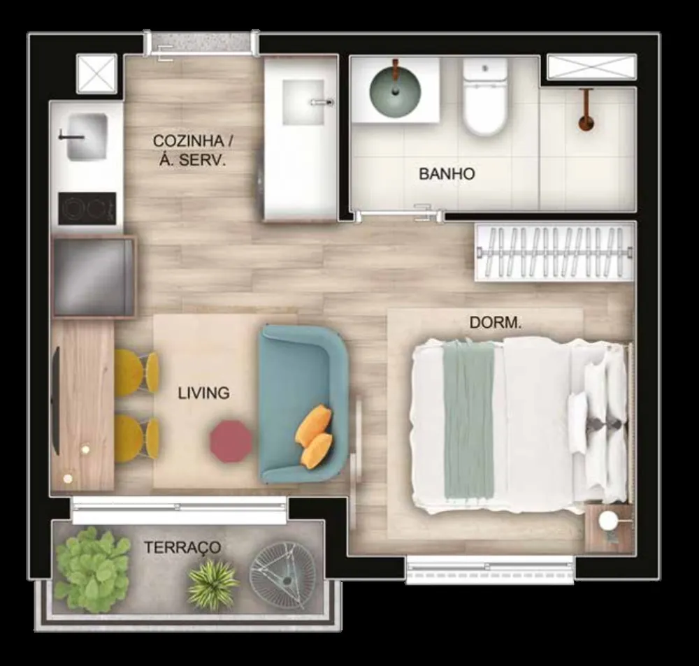 Apartamento, 1 quarto, 24 m² - Foto 5