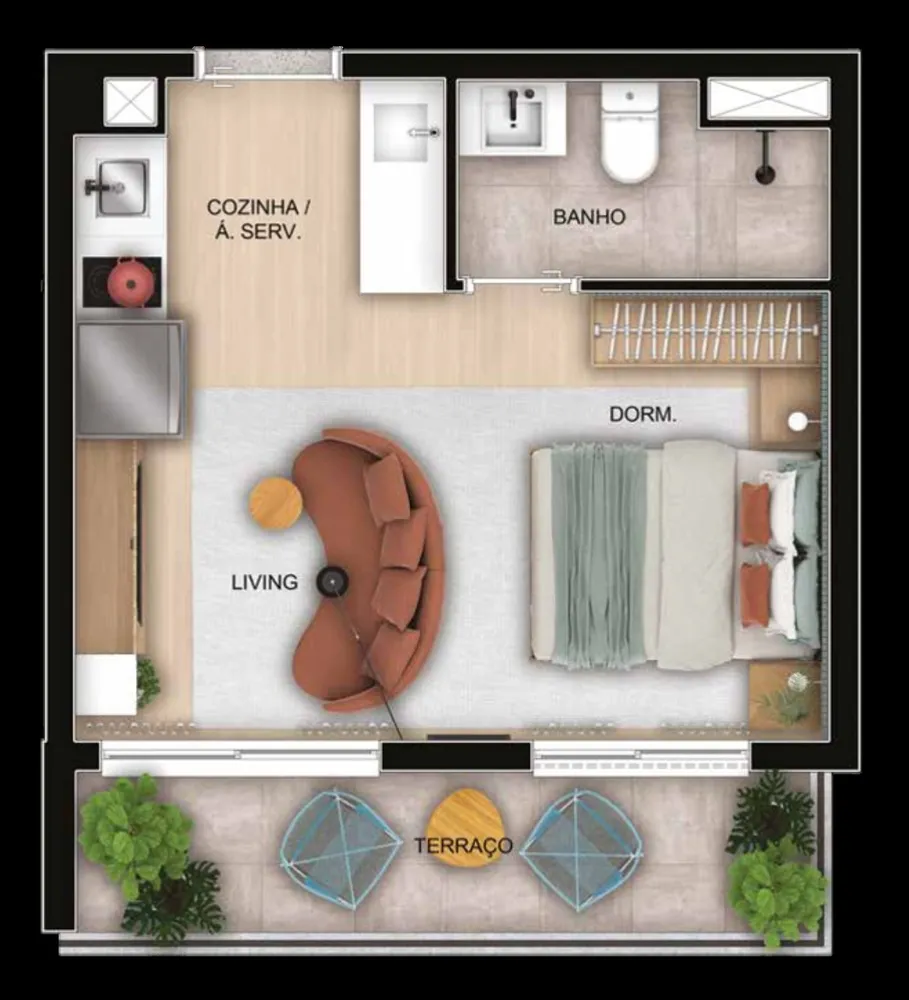 Apartamento, 1 quarto, 24 m² - Foto 7