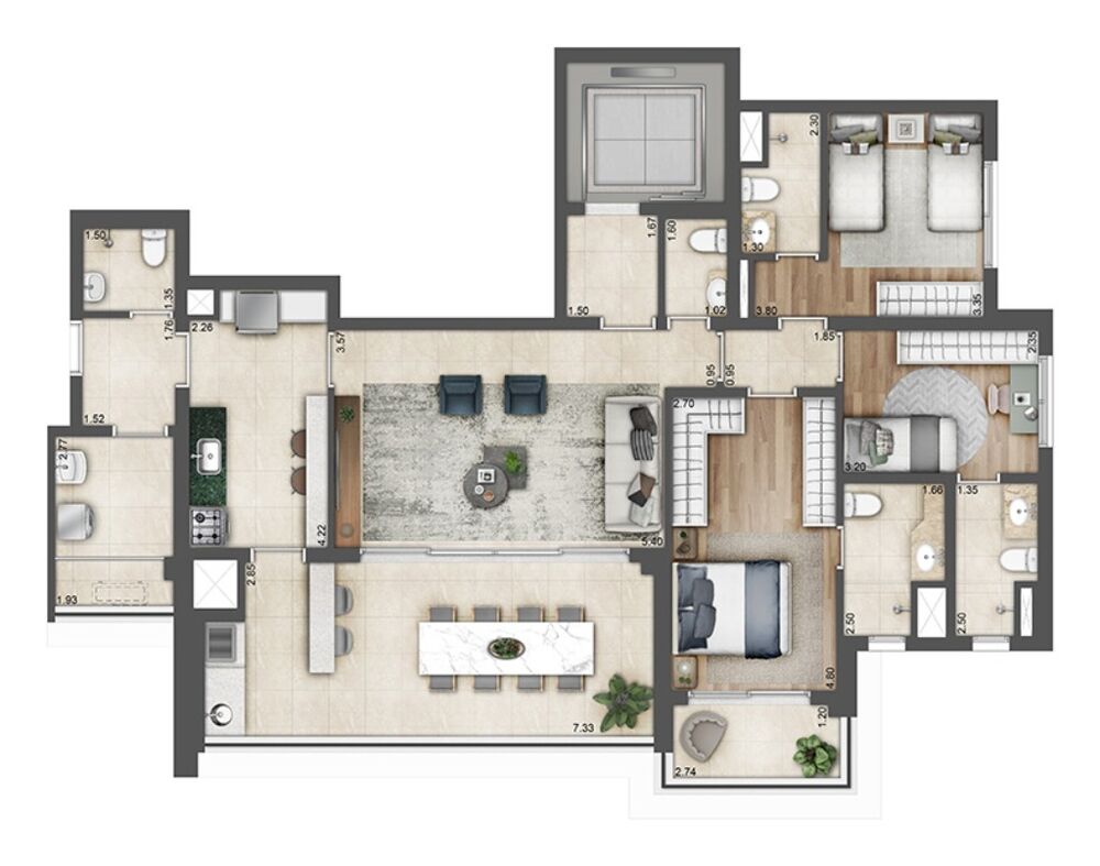 Cobertura, 4 quartos, 242 m² - Foto 4