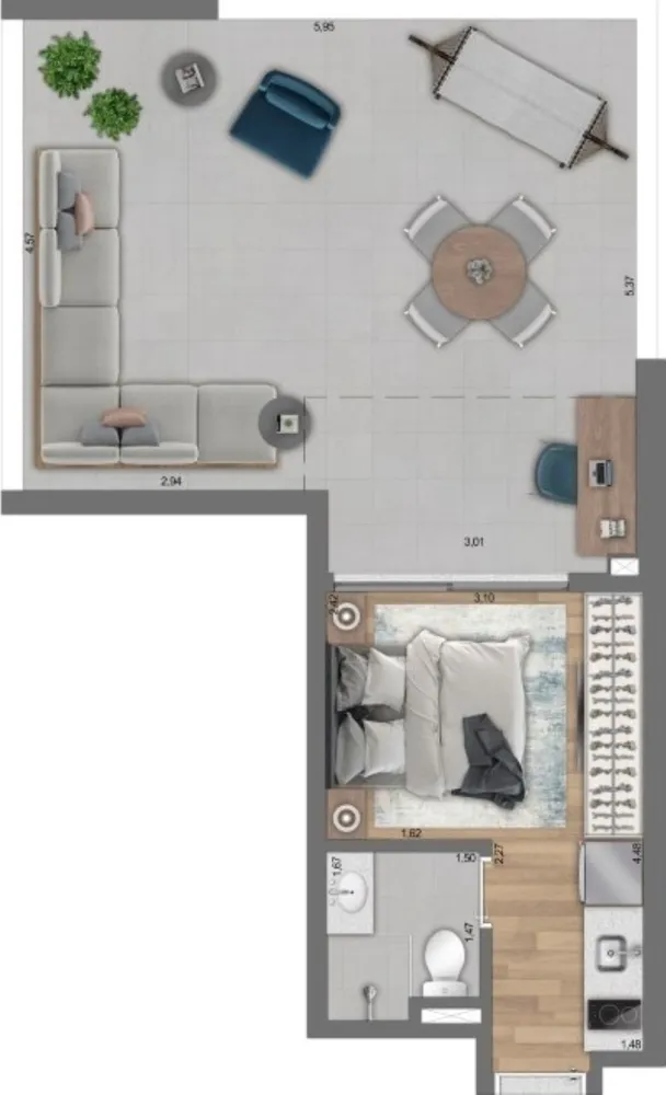 Apartamento, 1 quarto, 21 m² - Foto 5