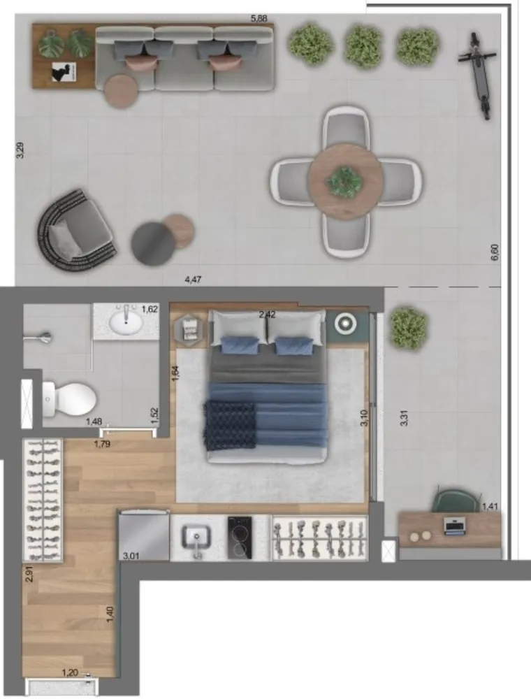 Apartamento, 1 quarto, 21 m² - Foto 12