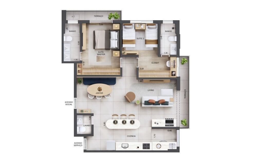 Apartamento à venda com 3 quartos, 126m² - Foto 6