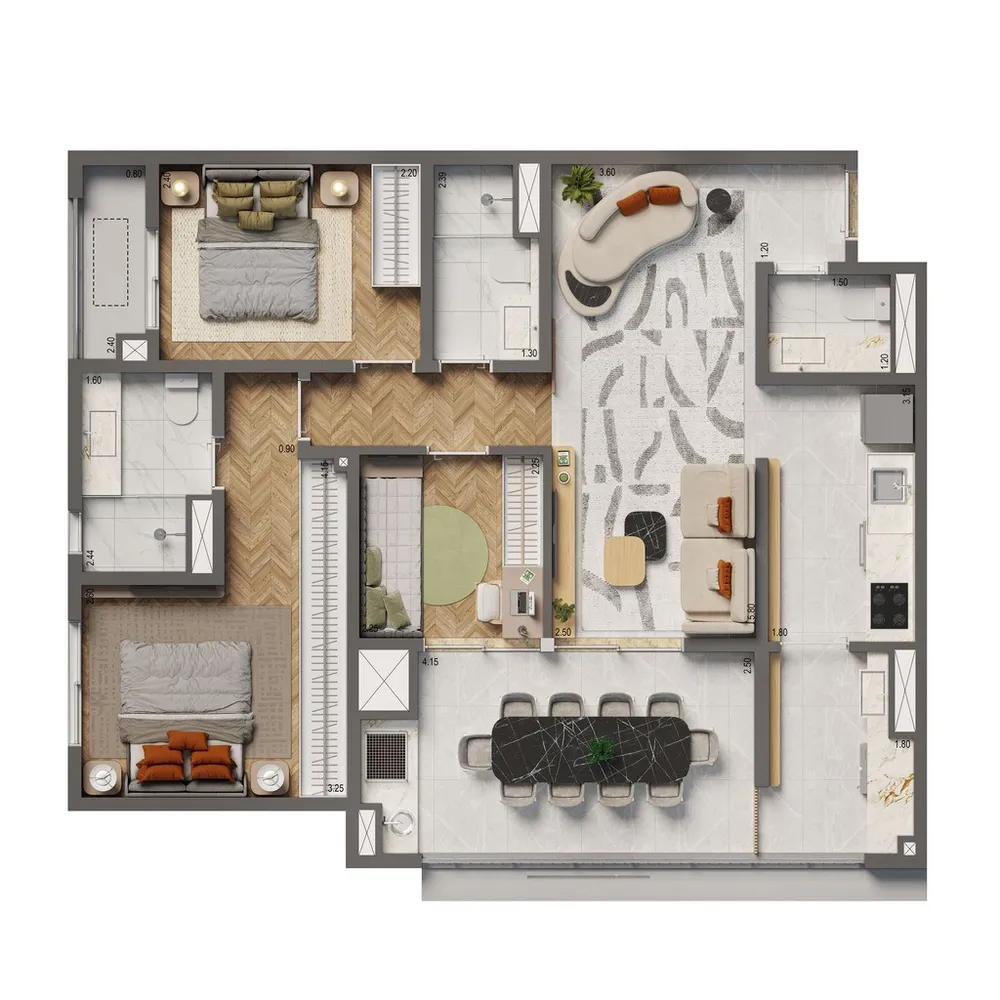 Apartamento, 2 quartos, 75 m² - Foto 8