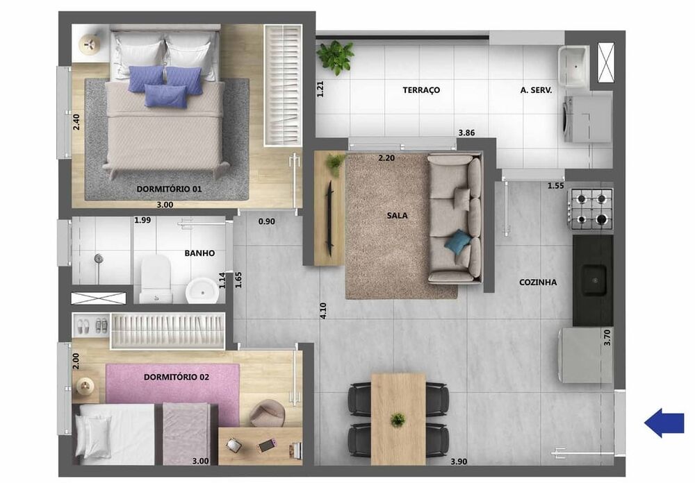 Apartamento, 2 quartos, 41 m² - Foto 4