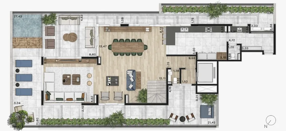 Cobertura, 3 quartos, 438 m² - Foto 11