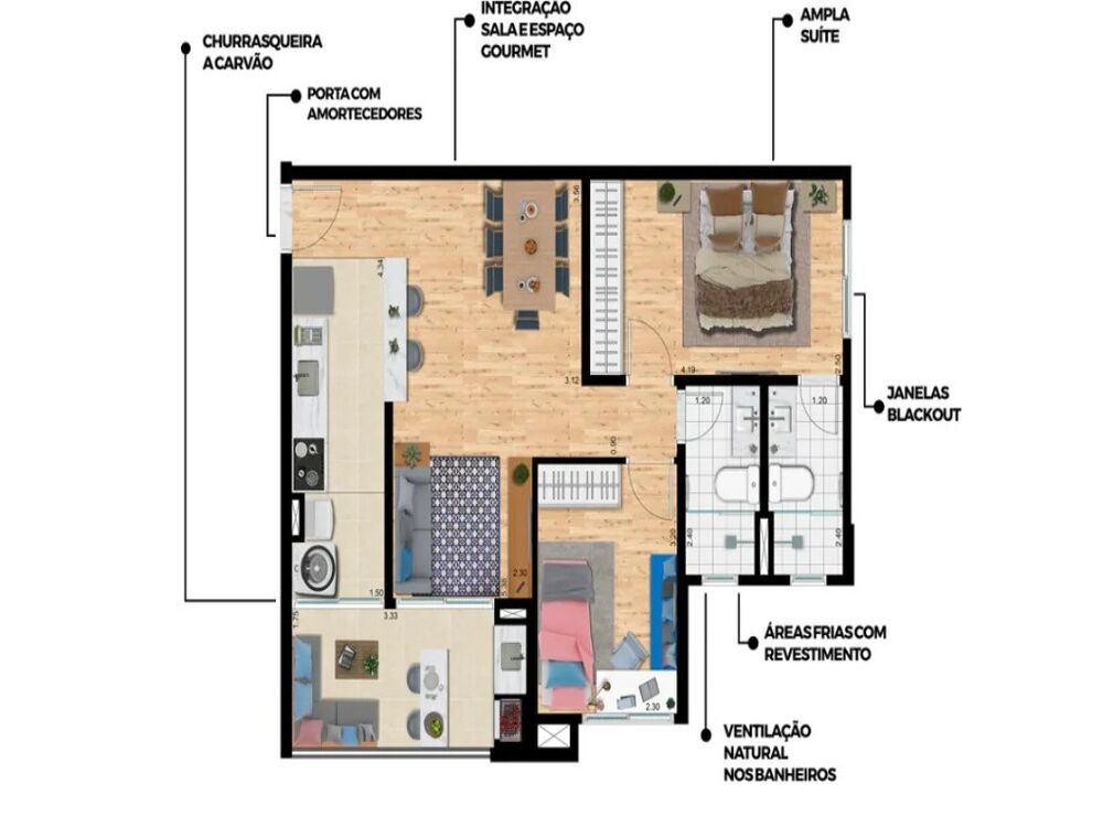 Apartamento, 2 quartos, 65 m² - Foto 3