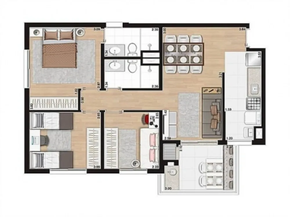 Apartamento, 2 quartos, 61 m² - Foto 12