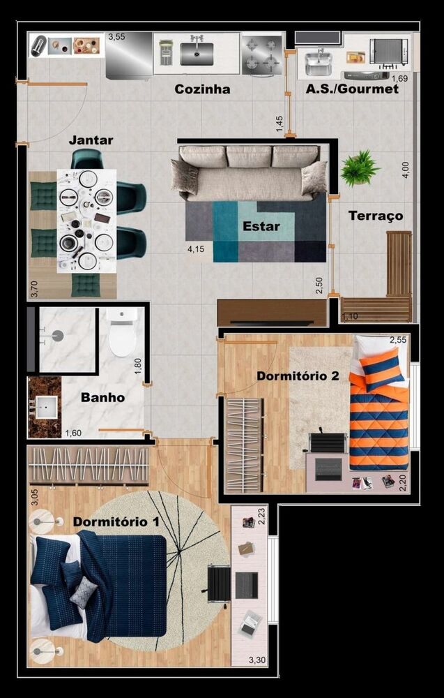 Apartamento, 2 quartos, 41 m² - Foto 3