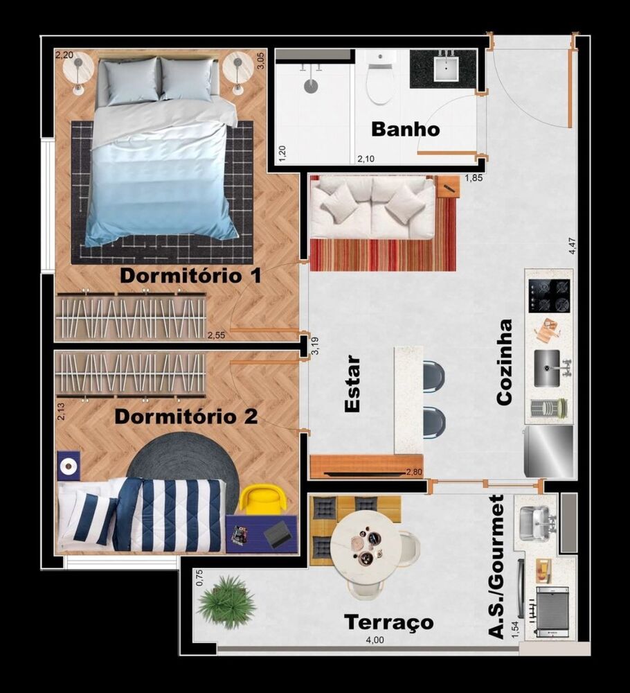 Apartamento, 2 quartos, 41 m² - Foto 2