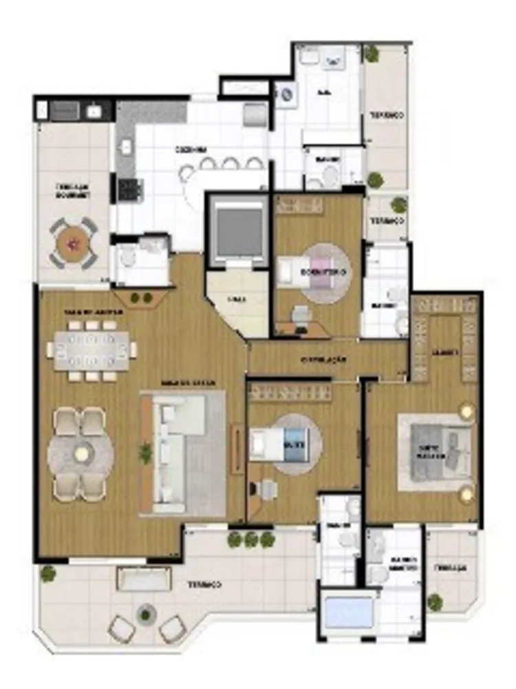 Apartamento, 3 quartos, 197 m² - Foto 2