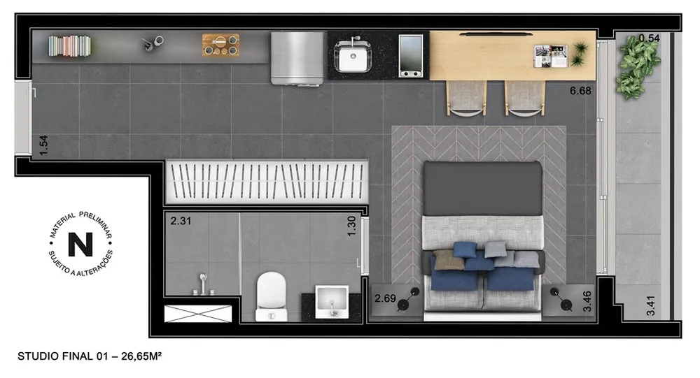 Apartamento, 1 quarto, 32 m² - Foto 7