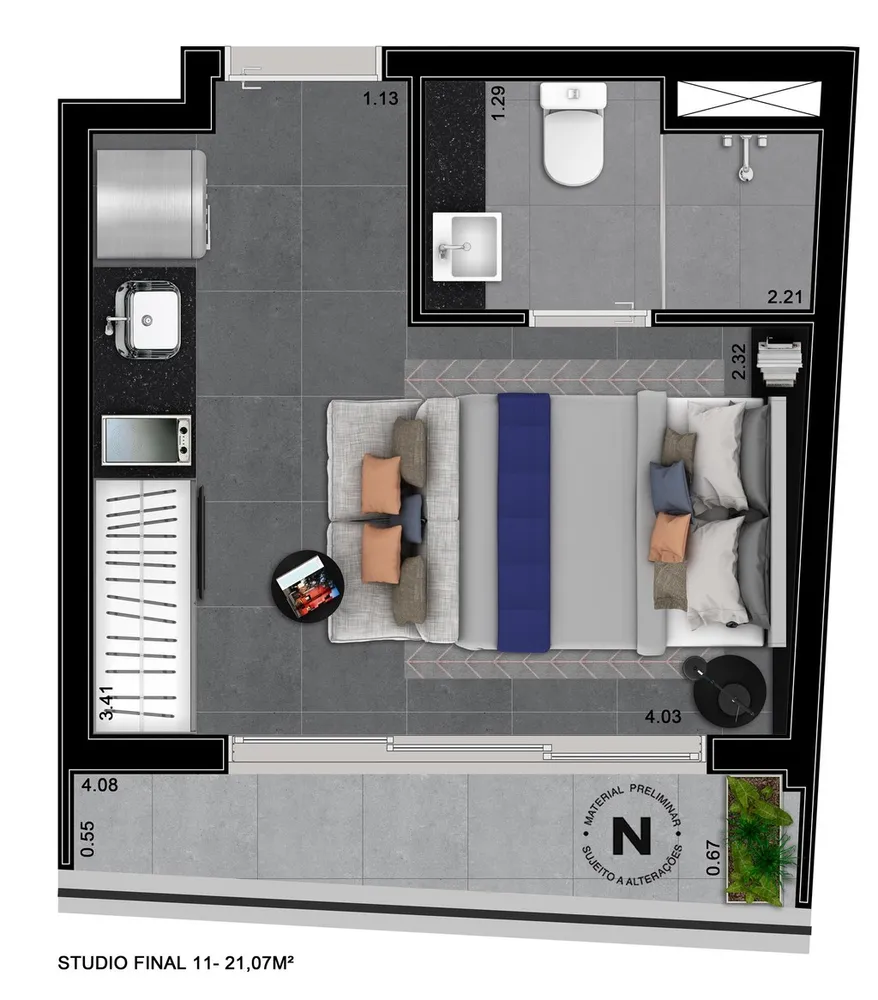 Apartamento, 1 quarto, 32 m² - Foto 6