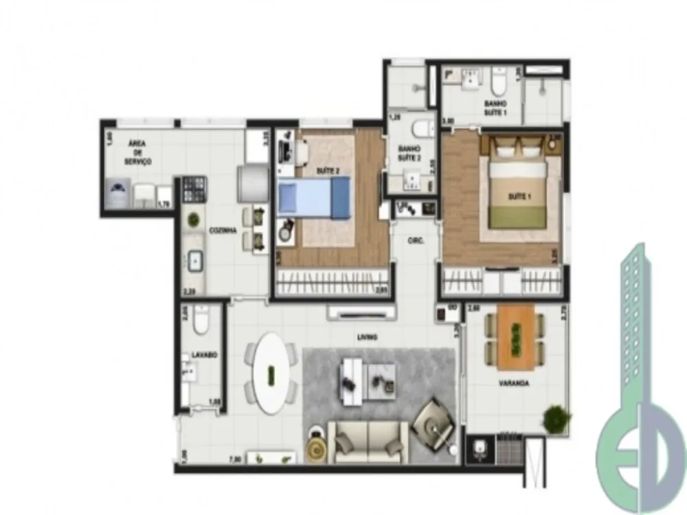 Apartamento, 2 quartos, 75 m² - Foto 12