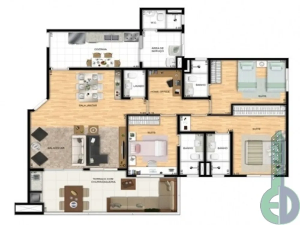 Apartamento, 4 quartos, 127 m² - Foto 2