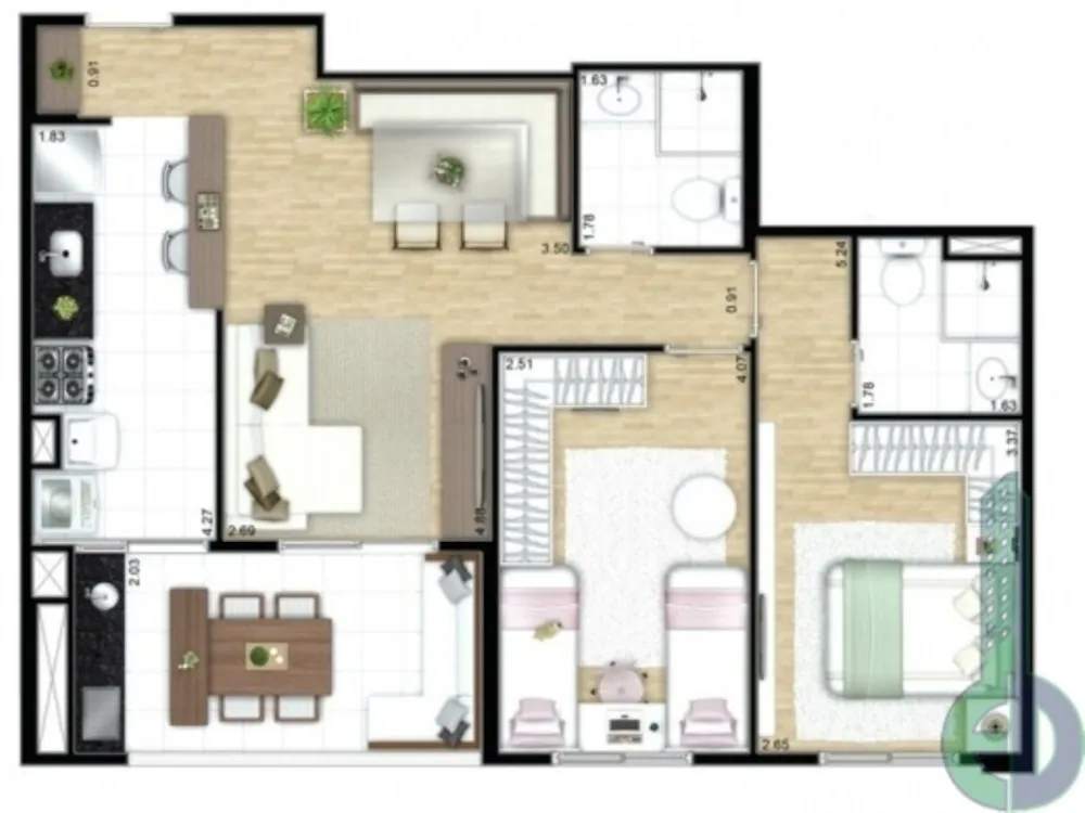 Apartamento, 2 quartos, 67 m² - Foto 2