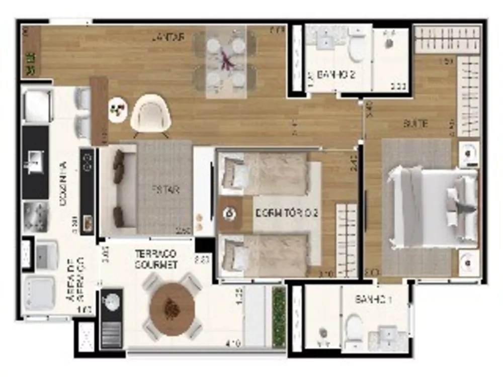 Apartamento à venda com 2 quartos, 61m² - Foto 2