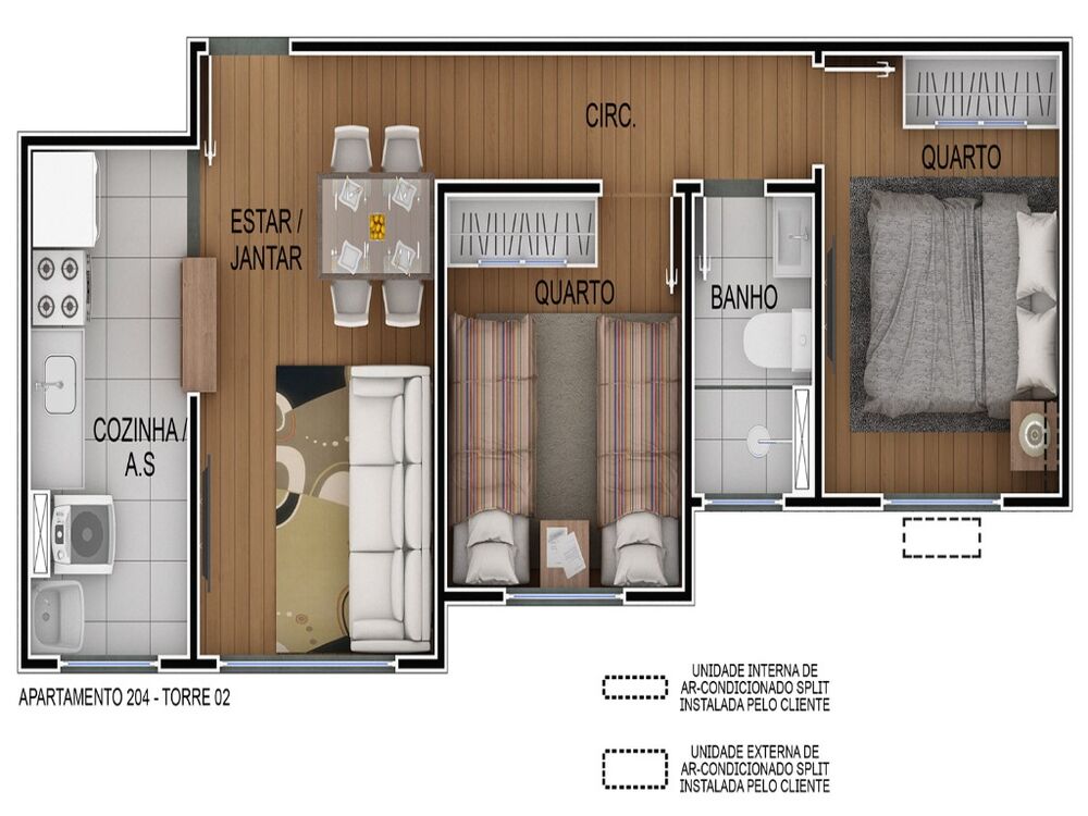 Apartamento, 2 quartos, 43 m² - Foto 7