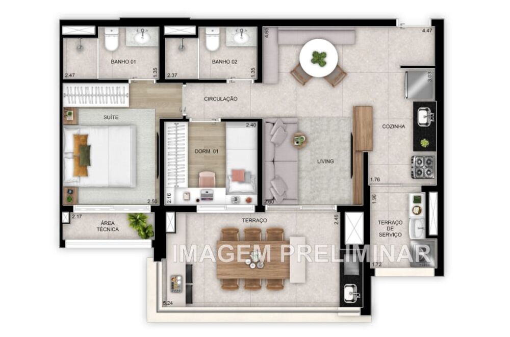 Apartamento à venda com 3 quartos, 97m² - Foto 7