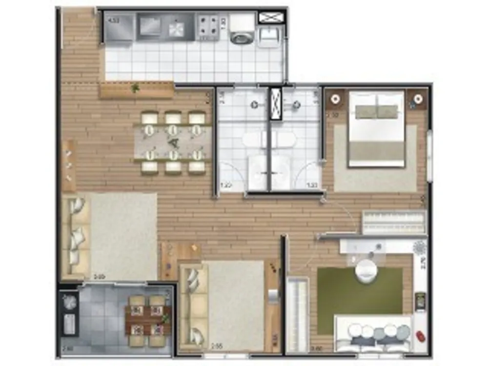 Apartamento, 2 quartos, 64 m² - Foto 2