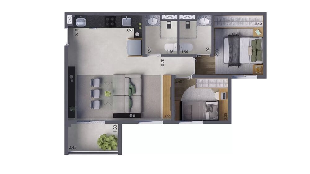 Apartamento, 2 quartos, 32 m² - Foto 1