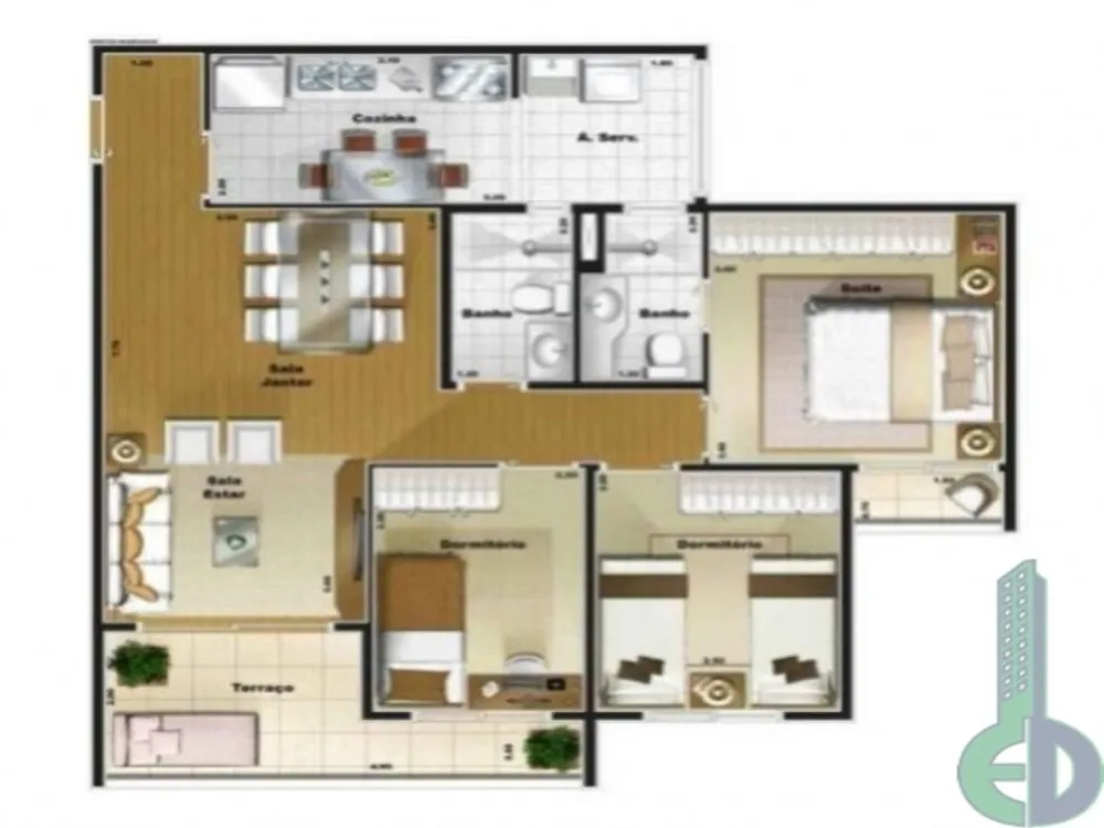 Apartamento, 3 quartos, 79 m² - Foto 3