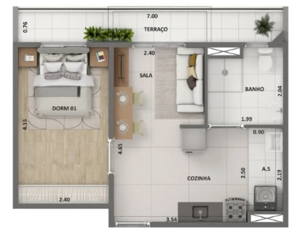 Apartamento, 2 quartos, 48 m² - Foto 7