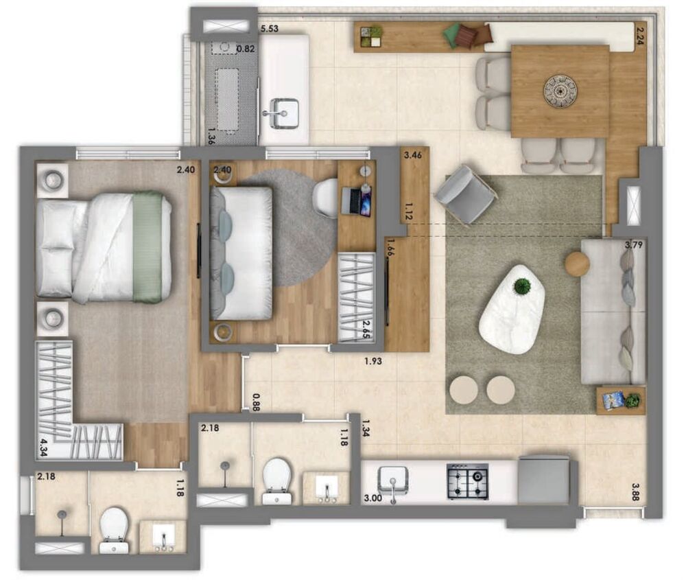 Apartamento, 2 quartos, 61 m² - Foto 12