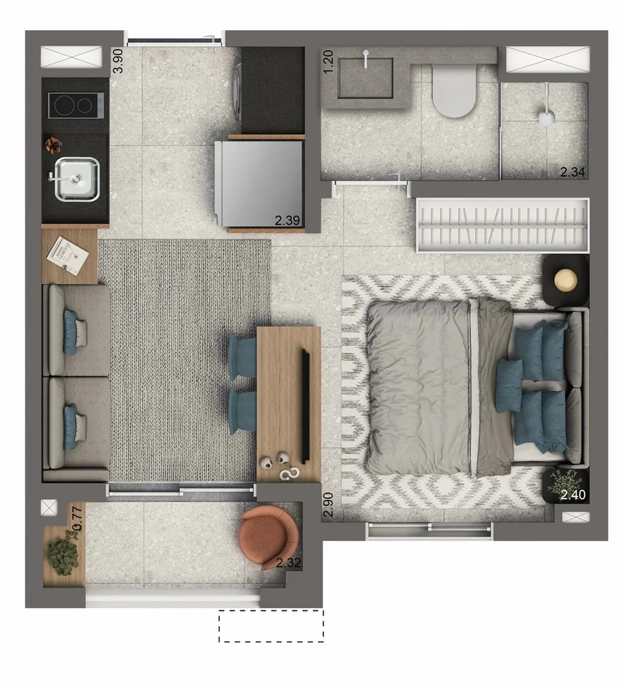 Apartamento, 1 quarto, 24 m² - Foto 7