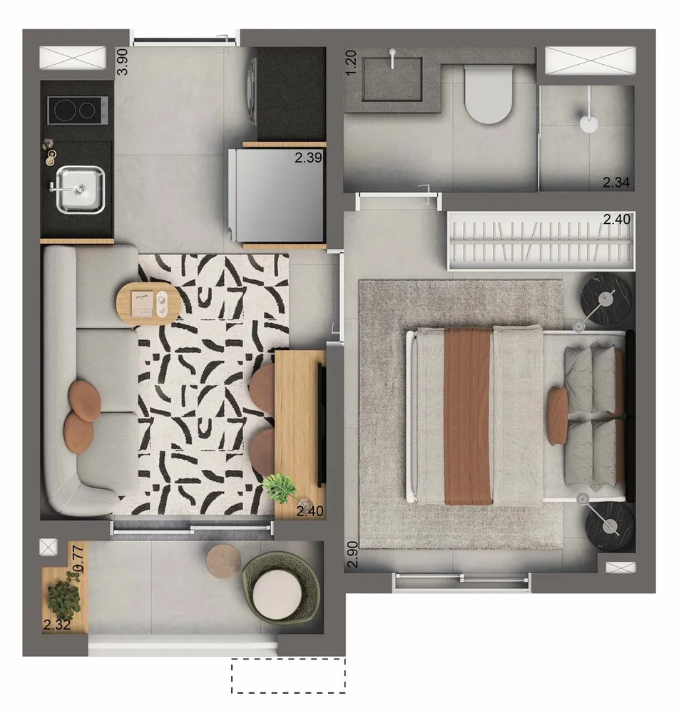 Apartamento, 1 quarto, 24 m² - Foto 5