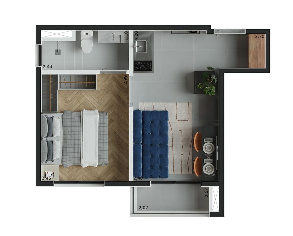 Apartamento, 1 quarto, 18 m² - Foto 11