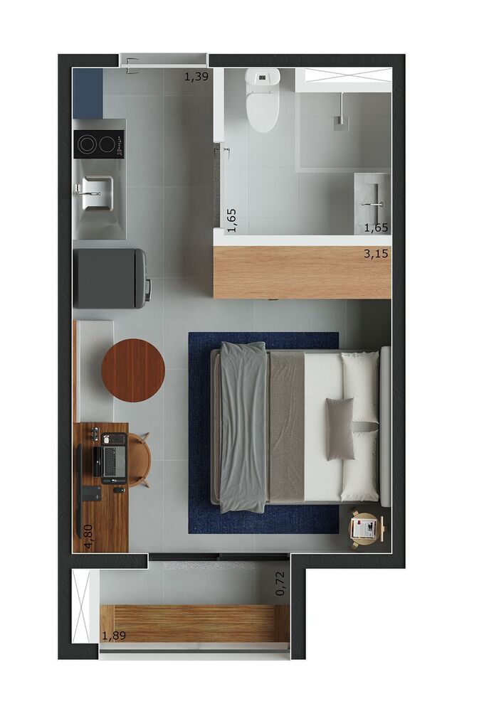 Apartamento, 1 quarto, 18 m² - Foto 9