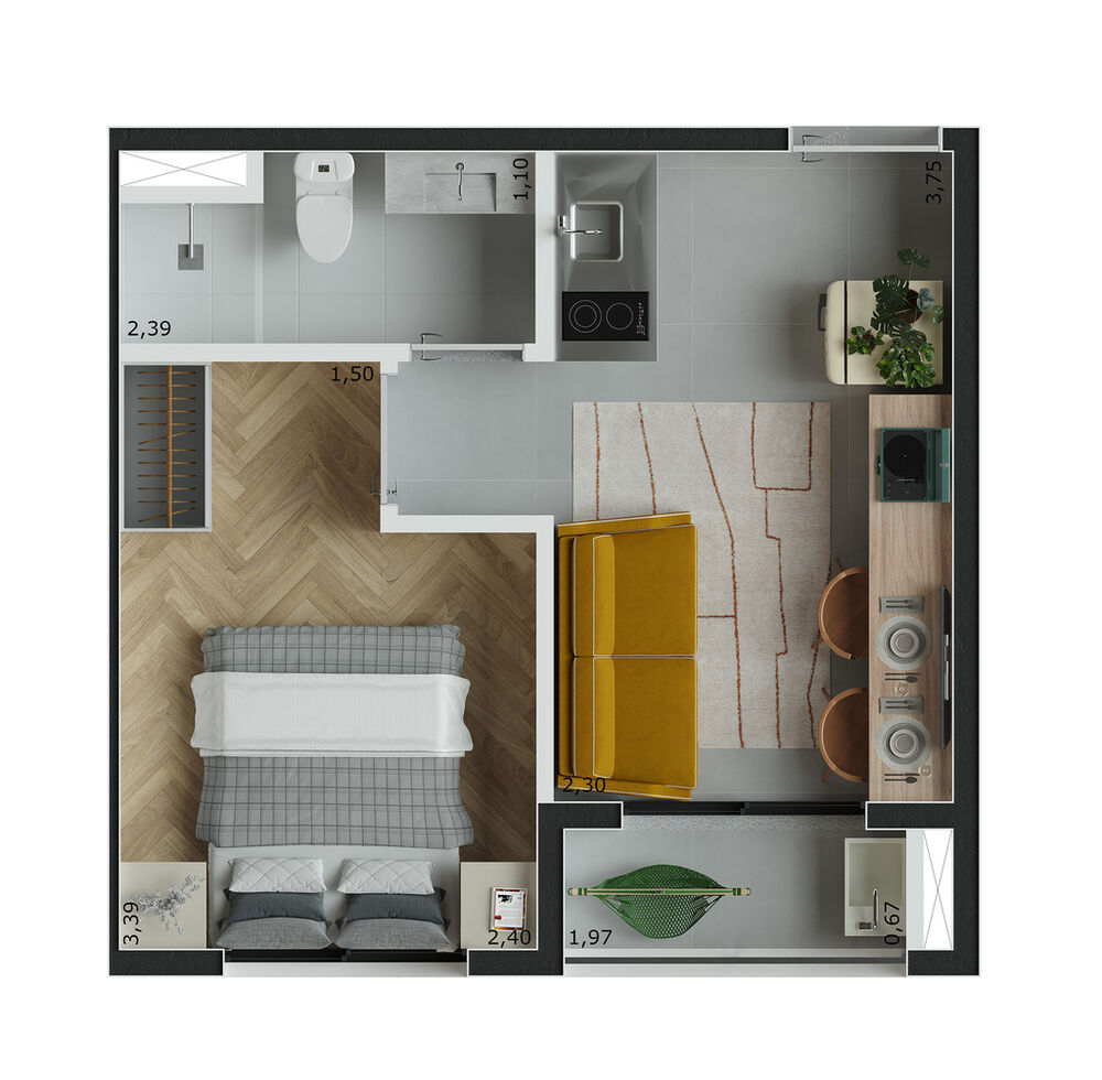 Apartamento, 1 quarto, 18 m² - Foto 10