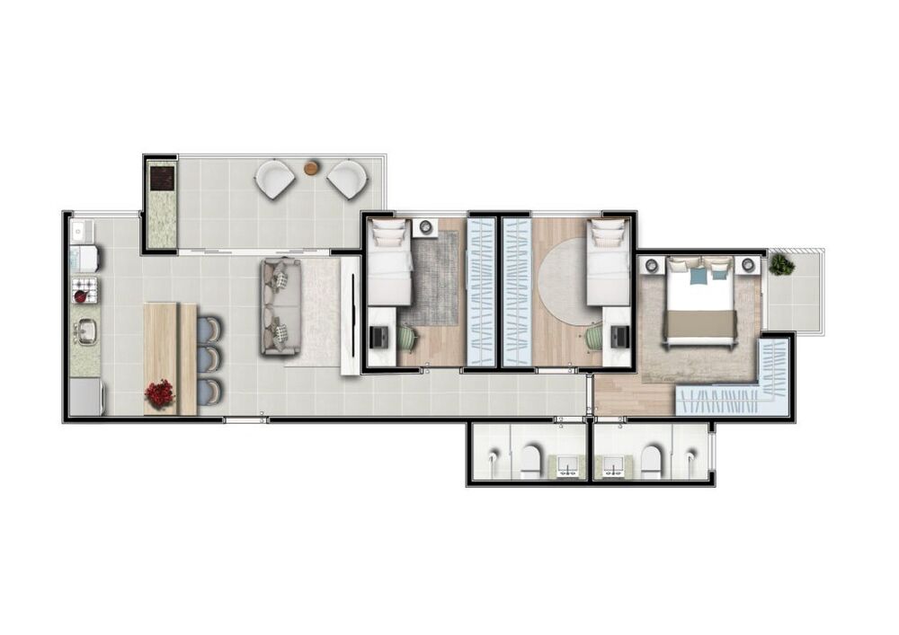 Apartamento, 3 quartos, 80 m² - Foto 3
