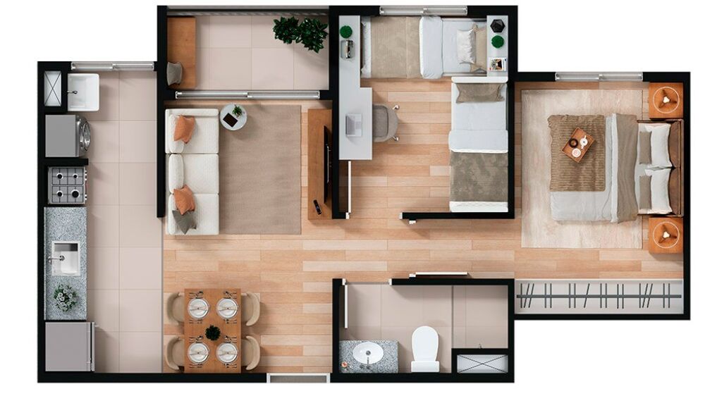 Apartamento, 2 quartos, 45 m² - Foto 3