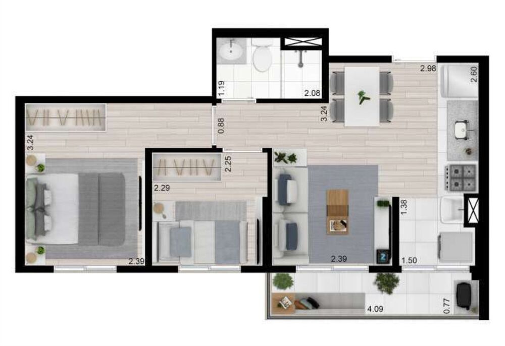 Apartamento, 2 quartos, 41 m² - Foto 6
