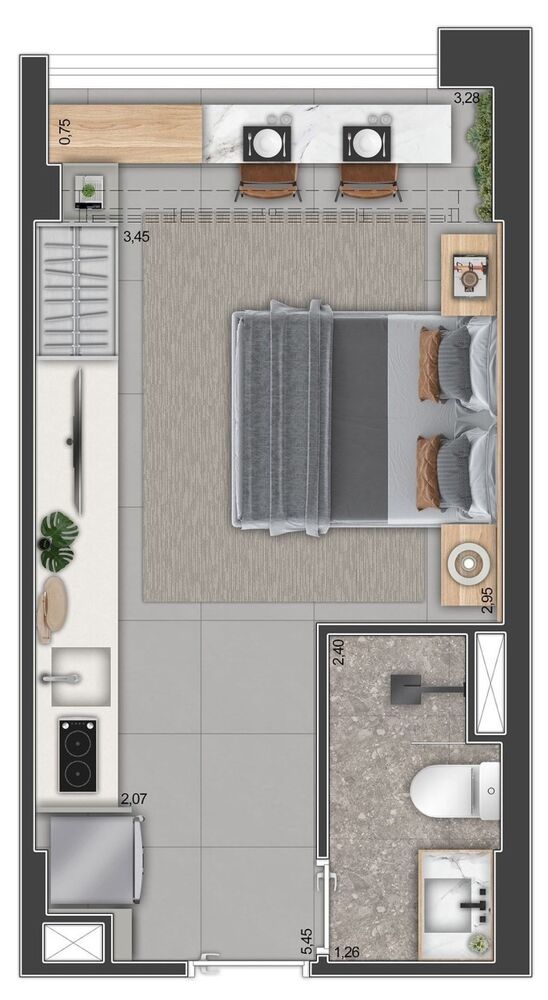 Apartamento, 2 quartos, 43 m² - Foto 3