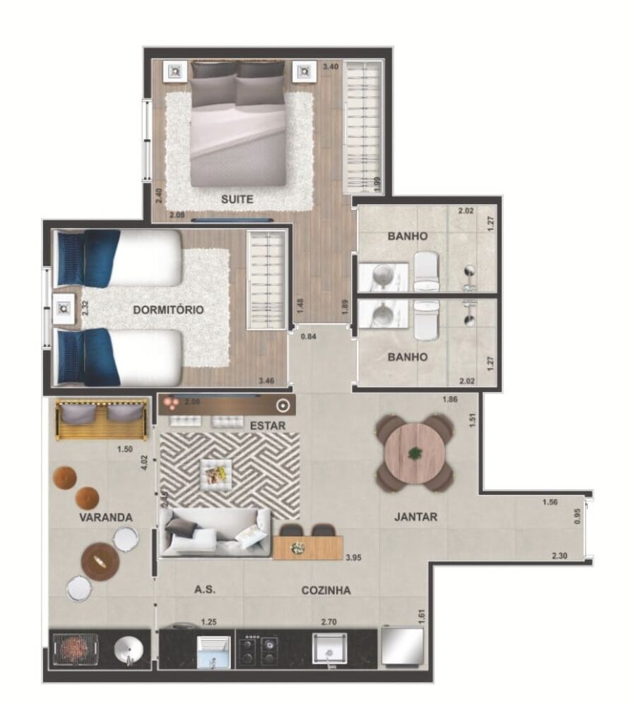 Apartamento, 2 quartos, 55 m² - Foto 8