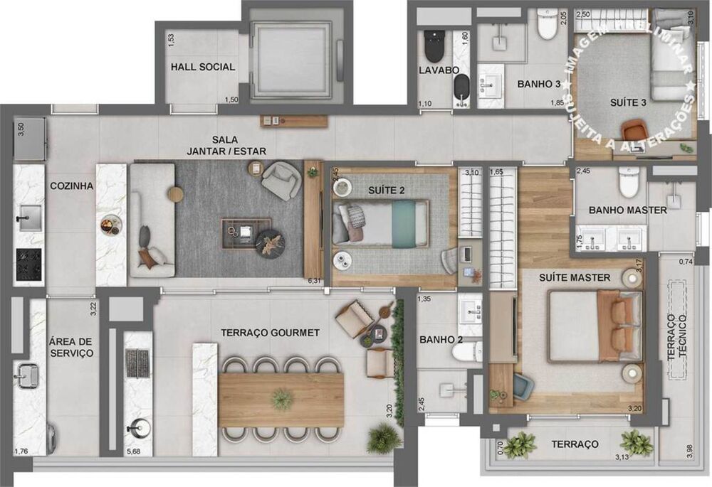 Apartamento, 3 quartos, 96 m² - Foto 2