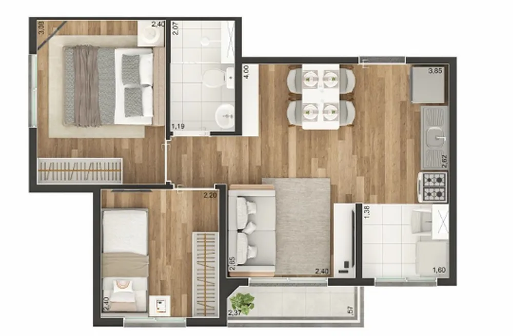 Apartamento, 2 quartos, 37 m² - Foto 5