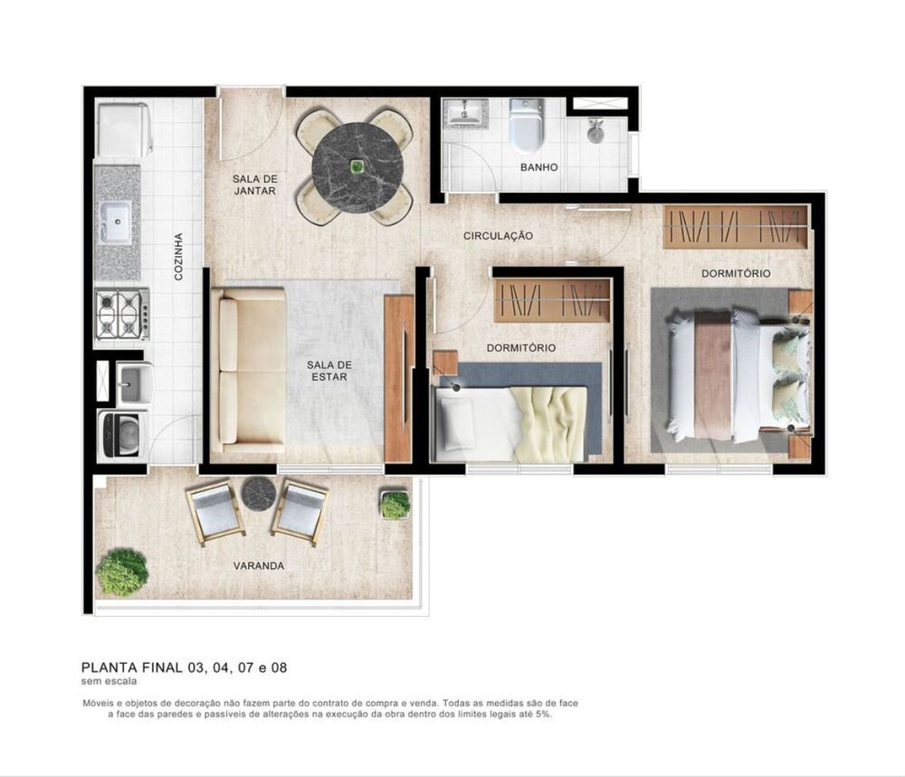 Apartamento, 2 quartos, 52 m² - Foto 2