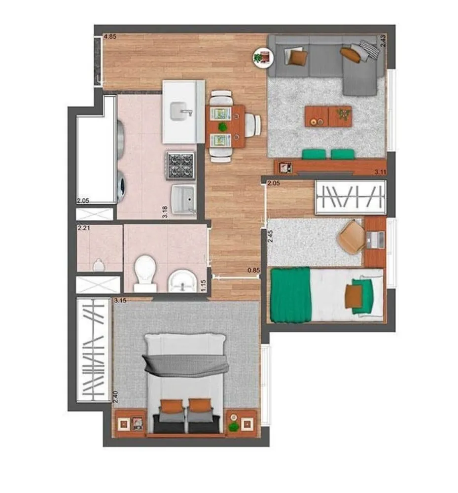 Apartamento, 2 quartos, 34 m² - Foto 10