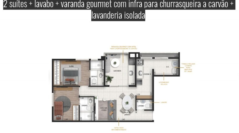Apartamento, 2 quartos, 64 m² - Foto 2