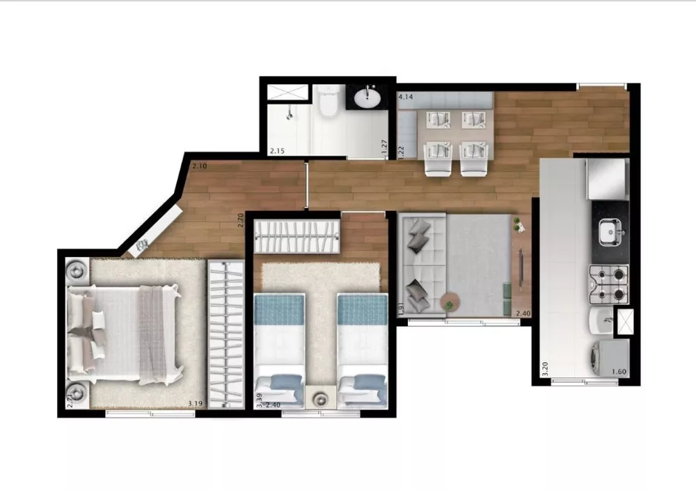 Apartamento, 2 quartos, 45 m² - Foto 6