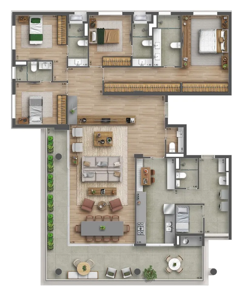 Apartamento, 4 quartos, 220 m² - Foto 4