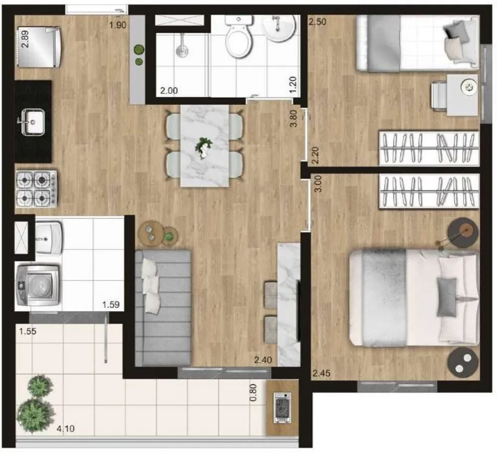 Apartamento, 2 quartos, 36 m² - Foto 10