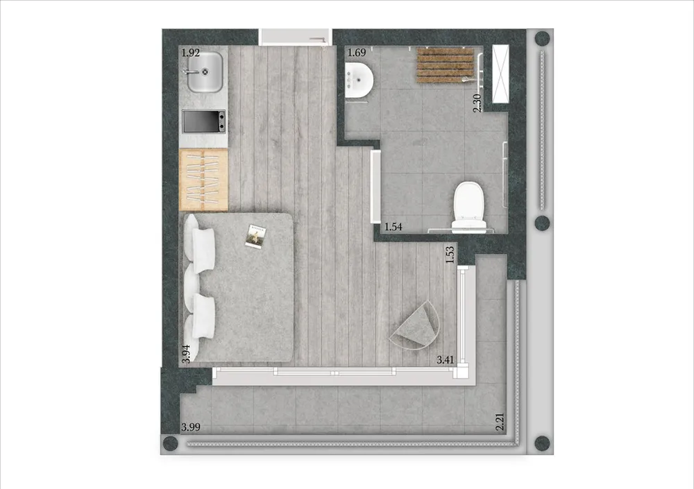 Apartamento, 1 quarto, 21 m² - Foto 8