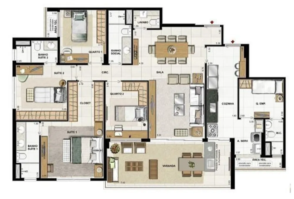 Apartamento, 3 quartos, 153 m² - Foto 2