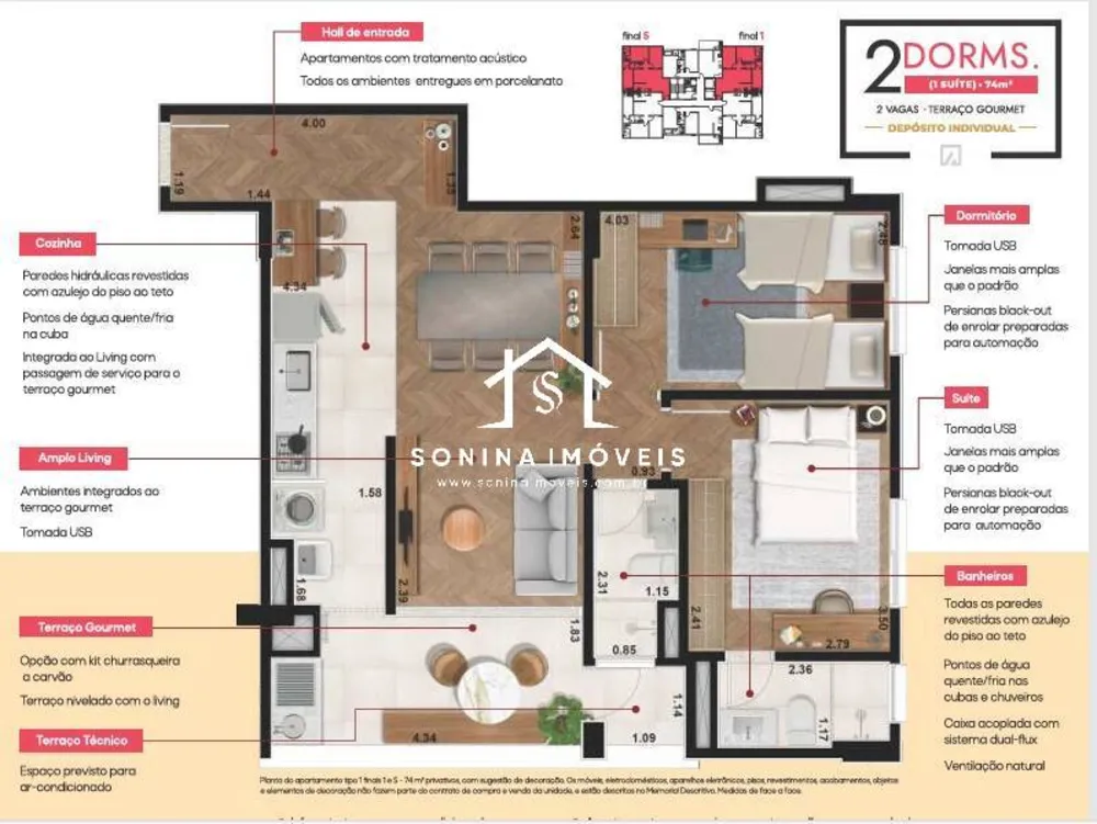 Apartamento, 2 quartos, 69 m² - Foto 5