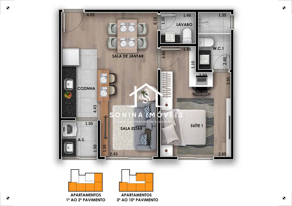 Apartamento, 1 quarto, 46 m² - Foto 12